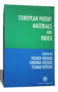 EUROPEAN PATENT MATERIALS AND INDEX