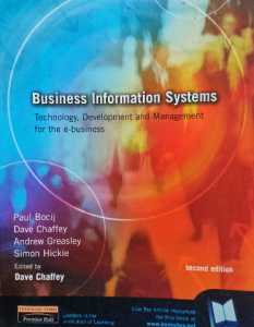 business information systems technology development and management for the e business