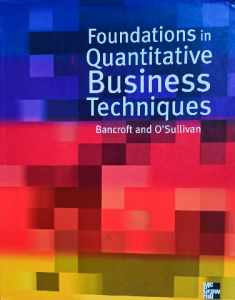 foundations in quantitative business techniques