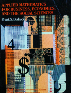 Applied mathematics for business , economics  and the social sciences