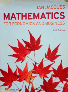 Ian jacques mathematics for economics and business