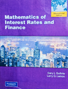 Mathematics of interest rates and finance