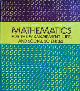 Mathematics for management life and social sciences