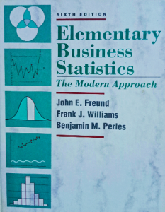 Elementary business statistics the modern approach