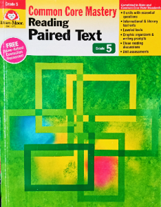 Common core mastery reading paired text grade 5
