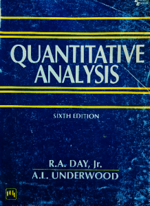 Quantitative analysis sixth edition