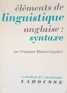 Éléments de linguistique anglaise:syntare Larousse