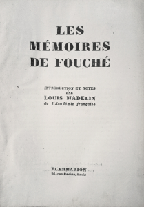Les mémoires de fouché