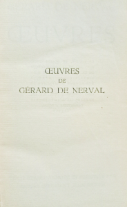 Ceuvres de gérard de nerval