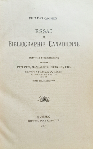 Essai de bibliographie canadienne