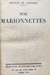 Francis de croisset nos marionnettes