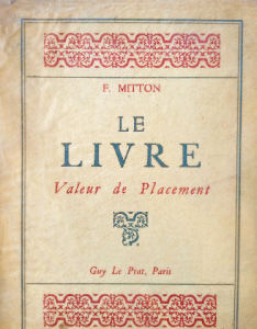 Le livre valeur de placement