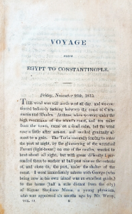 Voyage from Egypt to constantinople