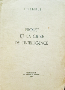 Proust et la crise de l'intelligence