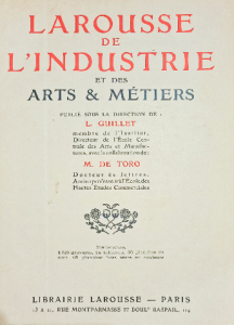 Larousse de l'industrie et des arts& métiers