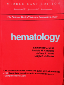 Hematology the national medical series for independent study